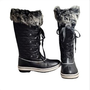 ALEADER women's size 8 black cold weather waterproof boots